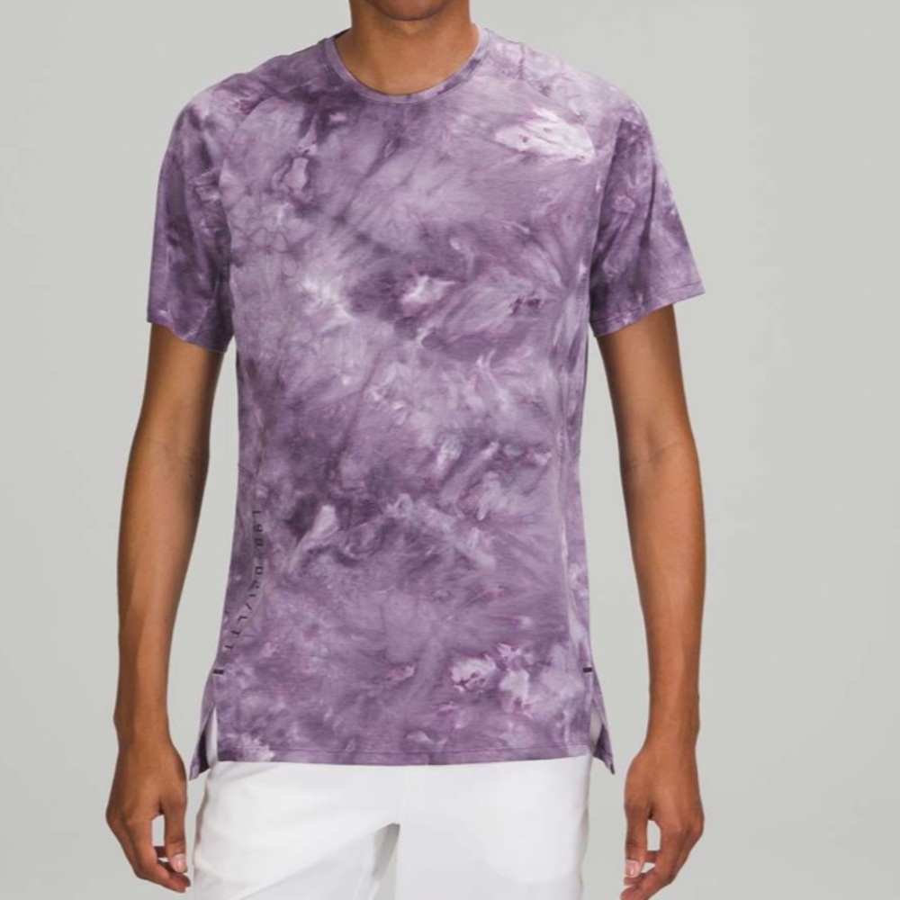 Lululemon Always Agile Short Sleeve Diamond Dye White‎ Musky Lavender S/M